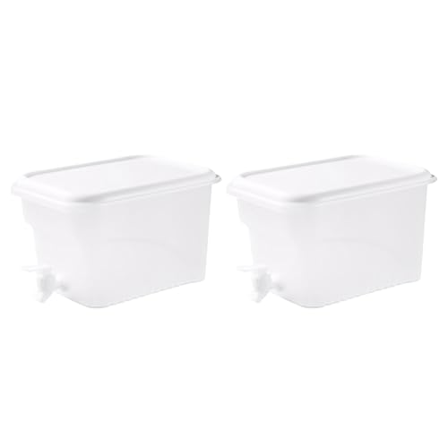 Pocoiau Dispensador de bebidas transparente de alta capacidad con tapa de sellado, contenedor de bebidas seguro para refrigerador, a prueba de fugas, con jarra de agua de grifo con grifo