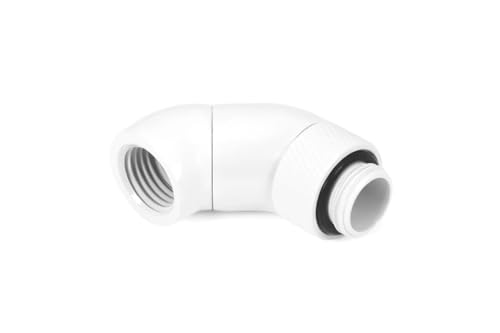 Alphacool 17628 Adaptateur coudé double rotatif à 45° G1/4 AG vers G1/4 IG - Connecteur de refroidissement à eau blanc