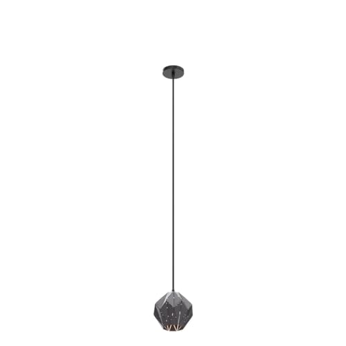 Pendant Light Industrial Vintage Pendant Lamp Retro Farmhouse Ceiling Hanging Light Fixture Black Metal Creative Geometric Diamond Shade Pendant Lighting for Kitchen Island - Image 5