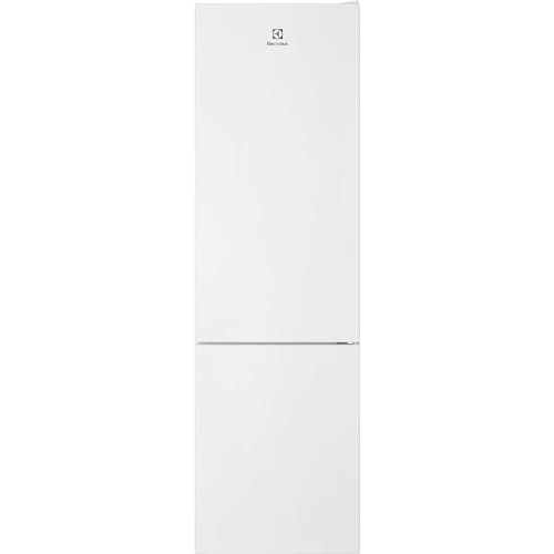 Electrolux LNT6ME36W2 Frigorífico Combi, Serie 600, 201 cm, Puerta Plana, Twintech MultiFlow, Display LED Interior, Cajón ExtraChill, Tirador Integrado, Controles Táctiles, Luces LED, Blanco, Clase E