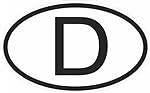 Germany D Country Code Oval Euro Germany Decal Sticker Car Bumper Window DEU DE Deutschland 3"x5"