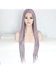 Ebingoo Purple Natural Long Silky Straight Wave Synthetic Lace Front Wig 24 inch