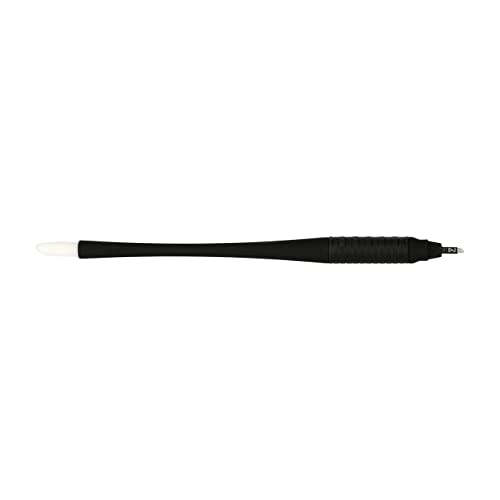 PACK-OF-10-Mellies-Signature-Microblading-Disposable-Pen-Sterilized-Blade-Comfortable-Rubber-Grip-With-Pigment-Sponge-C14-18mm-Black
