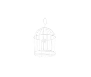 PartyDeco Vogelkäfig Deko Metall weiß, 16x26,5cm
