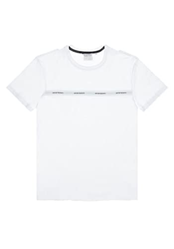 Antony Morato Camiseta Slim Fit Cinta Jacquard Logo Hombre, blanco, XL