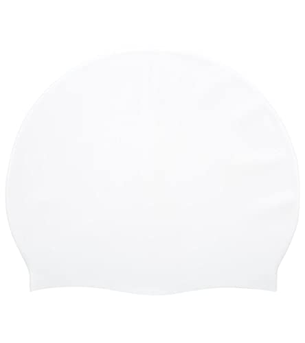 Sporti Silicone Swim Cap - White #TOP1