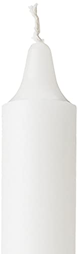 Image of Colonial Candle Unscented Taper Candle, Classic Collection, White, 10 in,Up to 8 Hours Burn, 12 Count (Pack of 12)