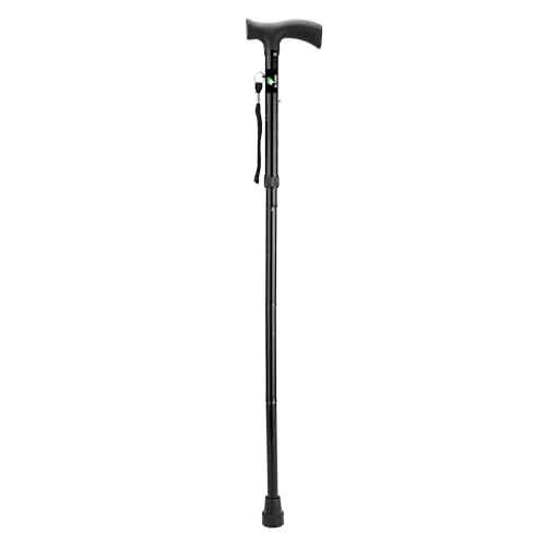 Image of Black Edition Premium Walking Stick with Adjustible Height, Sturdy Steel Body for Men /Women, Patients, Old People (Foldable)