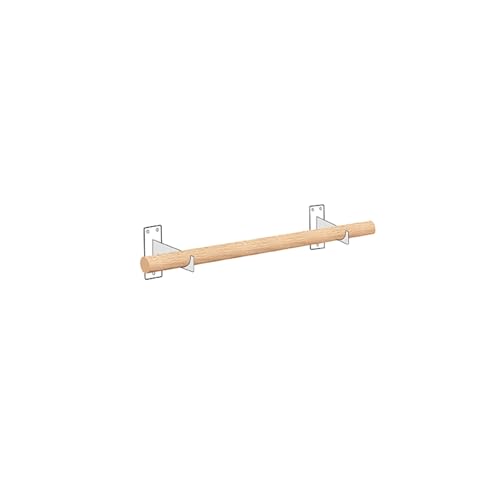 PRESTAZIONI ROBUSTE: La struttura in legno massello è durevole e fissata con viti a parete for una capacità di carico affidabile. Il design strutturale è ottimizzato, garantendo connessioni stabili tra l'appendiabiti e le staffe, riducendo al minimo le vibrazioni o le deformazioni durante l'uso quotidiano.