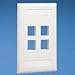 NK4FIWY, NetKey 4 Position Single Gange Faceplate with Label (25 Items)