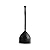 Casabella Toilet Plunger and Hideaway Caddy Combo for Bathrooms, 2-Piece Heavy-Duty Toilet Plunger and Holder Set, Black