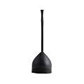Casabella Toilet Plunger and Hideaway Caddy Combo for Bathrooms, 2-Piece Heavy-Duty Toilet Plunger and Holder Set, Black