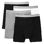 Stafford 4 Pack Boxer Briefs 100% Cotton (Large, Black Grey)
