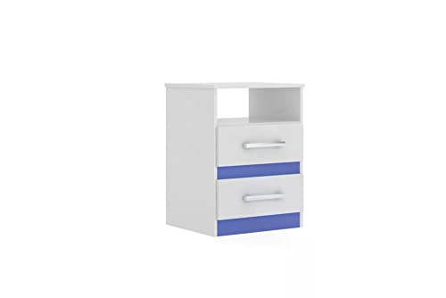 Mesa de Cabeceira Moval Apolo Castanho/Baunilha Off White