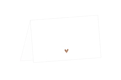 Fabelhafte Dinge Tischkarten Namenskarten 50 Stück zum beschriften Hochzeit Geburtstag Konfirmation Kommunion Taufe Feier gold (Goldlack Herz) Cover
