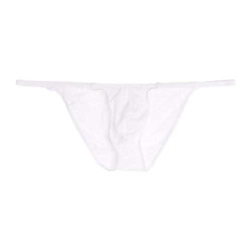 Men's Ice Silk Briefs, Sexy Strappy Underwear Soft Low Rise Panties Sheer Bulge Enhancing Pouch Underwears2