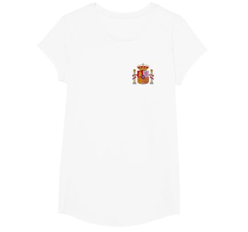 Spain Espana Madrid Mallorca Barcelona Sevilla Coat of arms T-Shirt, Girls, White, Medium