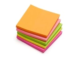 Note adesive Memo, Confezione da 5 foglietti adesivi, 5 colori vivaci, 500 fogli for ufficio, scuola e uso domestico