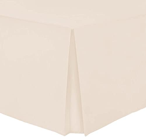 Adams Home Egyptian Cotton Rich Box Pleated Base Valance Sheets Bedding Sheets Flat Bed Skirt Cover Wrap Valance Sheet | Cream Single Bed Sheet
