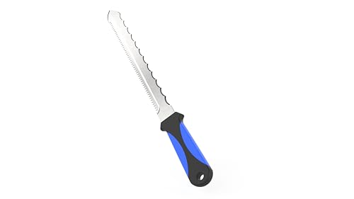 STONE REEF Dämmstoffmesser 28 cm Wellenschliffklinge (Gesamtlänge 42 cm) inkl. robuster Nylonscheide Profi-Isoliermesser für Mineralwolle Glaswolle Styropor & Steinwolle mit ergonomischem Griff