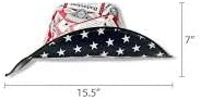 Budweiser American Flag Cardboard Cowboy Hat, Patriotic Stars and Stripes Design, Red White Blue Beer Can Pattern, Western Style Headwear