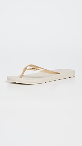 Ipanema Women's Ana Tan Flip Flop - Comfortable & Stylish Summer Sandal With Anatomic Footbed & Non-Slip Sole, Beige & Gold, Size 11 #TOP1