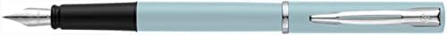 Waterman Allure Fountain Pen | Baby Blue Matte Lacquer with Chrome Trim | Fine Point Nib | Blue Ink | Blister Pack