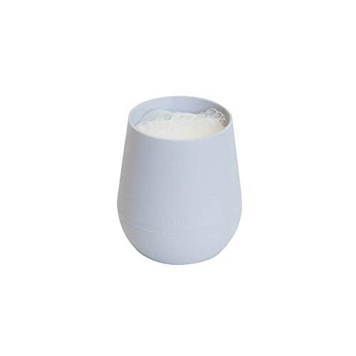 Image of ezpz Tiny Cup - 100% Silicone Drinking Training Open Cup for Baby /Infants - Designed by a Pediatric Feeding Specialist - Soft Non-Slip Grip - Weighted Base & Tactile Bumps - 59 ml, 4 Months+ (Pewter)