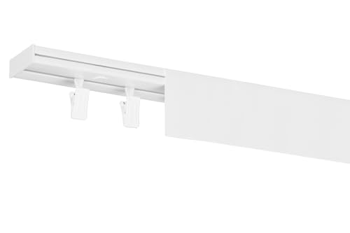 RENA Vorhangschiene 1-Läufig Gardinenschiene aus Kunststoff Vorhang-Deckenschiene mit Abdeckung und Klammern Gardinenleiste Gardinenstange Gardinen Vorhänge für Deckenmontage Weiß 160cm RENA Vorhangschiene 1-Läufig Gardinenschiene aus Kunststoff Vorhang-Deckenschiene mit Abdeckung und Klammern Gardinenleiste Gardinenstange Gardinen Vorhänge für Deckenmontage Weiß 160cm