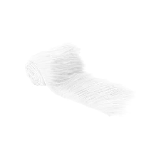 Listado de Shaggy blanco Top 10. 48 FabricLA Tela blanca de piel sintética | Piel artesanal para gnomos, grinch y proyectos de bricolaje | 2 x 60 pulgadas
