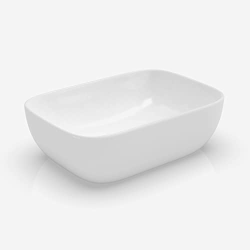 J-Family 14.5''X10'' Bathroom Small Vessel Sink Above Counter White Porcelain Ceramic Sink Bowl Small Vanity Sink Lavatory Wash Hand Basin #TOP18