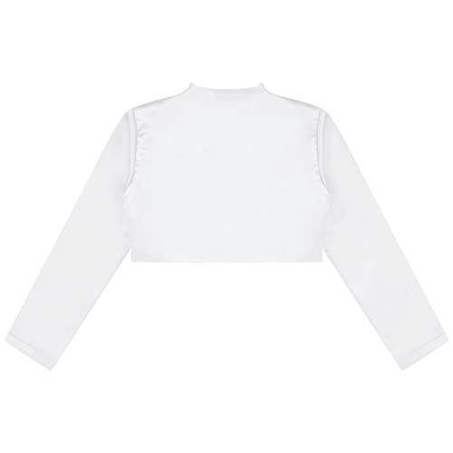 Loyan Kids Girls Long Sleeve Bolero Shrug Cardigan Satin Jacket Coat Wedding Party Flower Girl Dress Cover Up4