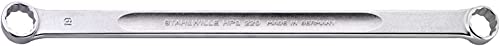 Stahlwille 41031719 Double Ended Ring Spanner, Made of High Performance Steel & Chrome Plated, 15 Degree Angled, Extra Long w/Anti-Slip Drive, for Work in Confined Spaces, Size 17 x 19 mm, L. 365 mm