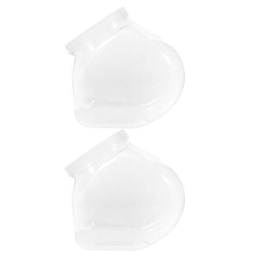 Mobestech Frascos de Plástico Transparentes de 2000 Ml 2 Piezas Boca Ancha Inclinada Tapa Hermética para Almacenar Líquidos y Alimentos Ideales para Camping Nevera y Uso Doméstico