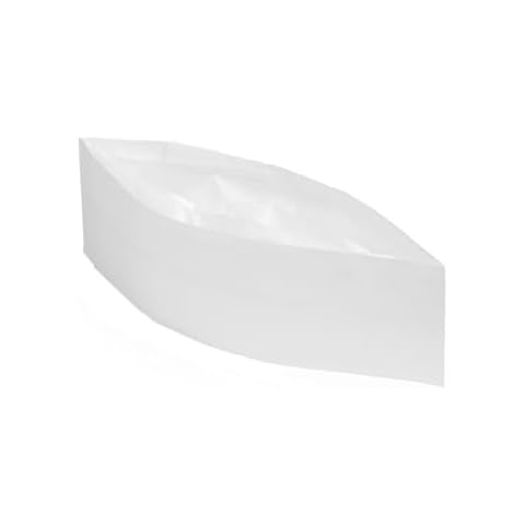 100 Pack - White Retro Disposable Paper Soda Jerk Hats, Fully Adjustable for Ice Cream Parlors, Vintage Diners, Kids Crafts. Single Use, OSFM One Size Fits Most, Food Service Hair Nets Cover