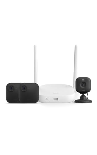 Image of Blink Outdoor XR+ and Mini 2K+ - Extended range wireless Outdoor 4 cameras and plug-in 2K indoor camera. Sync Module XR+ included - 3 camera system
