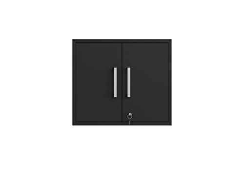 Image of Manhattan Comfort Eiffel Garage Cabinets and Storage System, Set of 4, Matte Black