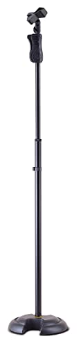 Hercules MS201B Grip H Base Microphone Stand W/EZ Mic Clip, Black