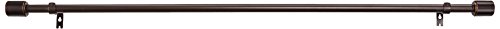 Amazon Basics 1" Curtain Rod With Cap Finials, 72" To 144" And Amazon Basics 1" Curtain Clip Ring, Set Of 7, Espresso (Dark Bronze) #TOP3