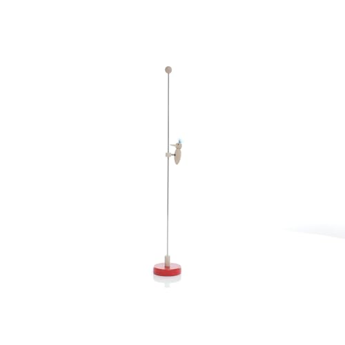 Rudolphs Schatzkiste Juguete de madera natural con pluma azul, altura = 41 cm, juguete de madera para pájaro carpintero, juguete de escalada, juguete para escalar