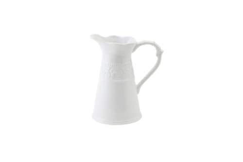 Apaeofl ピッチャー 花瓶 セラミックピッチャー 陶器 おしゃれ 白 植木鉢 ドライフラワー フラワーアレンジメント 農家 ホーム 磁器 ルーム装飾 結婚式 (A)