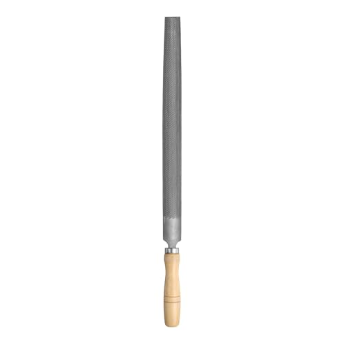 HARFINGTON 8" Half Round Medium Cut File Double Cut Teeth Medium Metal File High Carbon Steel T12 with Wood Handle for Metal Wood Tool Sharpener, Gray