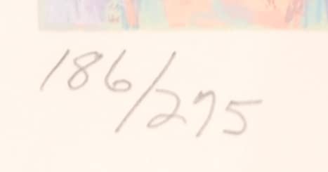 レスリー・セイヤー「ハッピー・リリーズ」シルクスクリーン 直筆サイン入 額縁入り レスリー・セイヤー「ハッピー・リリーズ」シルクスクリーン