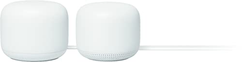 Image of Google Nest Wifi - AC2200 (2nd Generation) Router and Add On Access Point Mesh Wi-Fi System (2-Pack, Snow)
