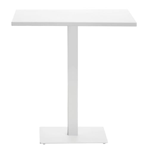 Gruppo Maruccia - Table pour Bar, Restaurants, Jardin - Structure en aluminium - Pied central carré (blanc, 80x80)