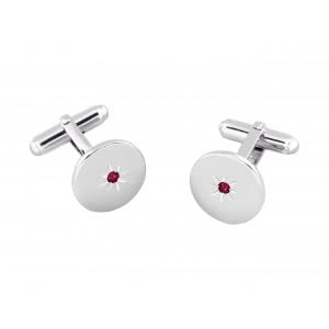 Ruby Set Zilveren Manchetknopen