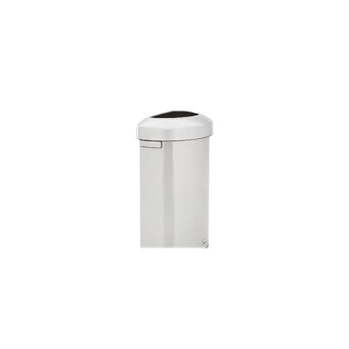 Image of Rubbermaid Commercial Products Refine Decorative Container, 21 Gallon, Half Round Stainless Steel Trash Can, Indoor for Hotel Lobbies /Conference Rooms /Airports
