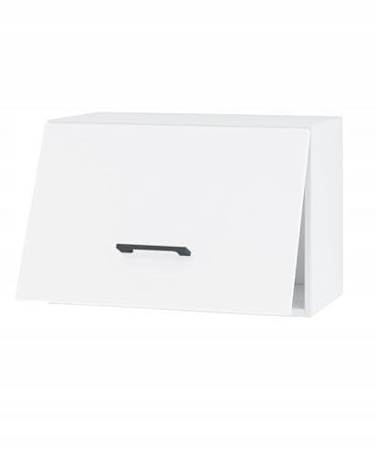 Hängeschrank Küche 50 cm - Kompakter Oberschrank mit Klapptür - praktischer Stauraum - hochwertige Möbelplatte - einfacher Selbstmontage - ideal für kleine und große Küchen (Weiß Matt)