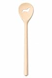 Teemando, Kochlöffel aus Holz mit Motiv Dackel, extra stabil, Naturprodukt: handgefertigt, unbehandelt, Rührlöffel aus Buche, oval 30 cm, das besondere Geschenk