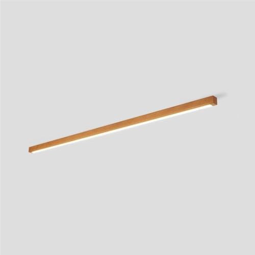 Lámpara Techo Lineal LED Madera Haya Nórdica Techo Minimalista Moderna